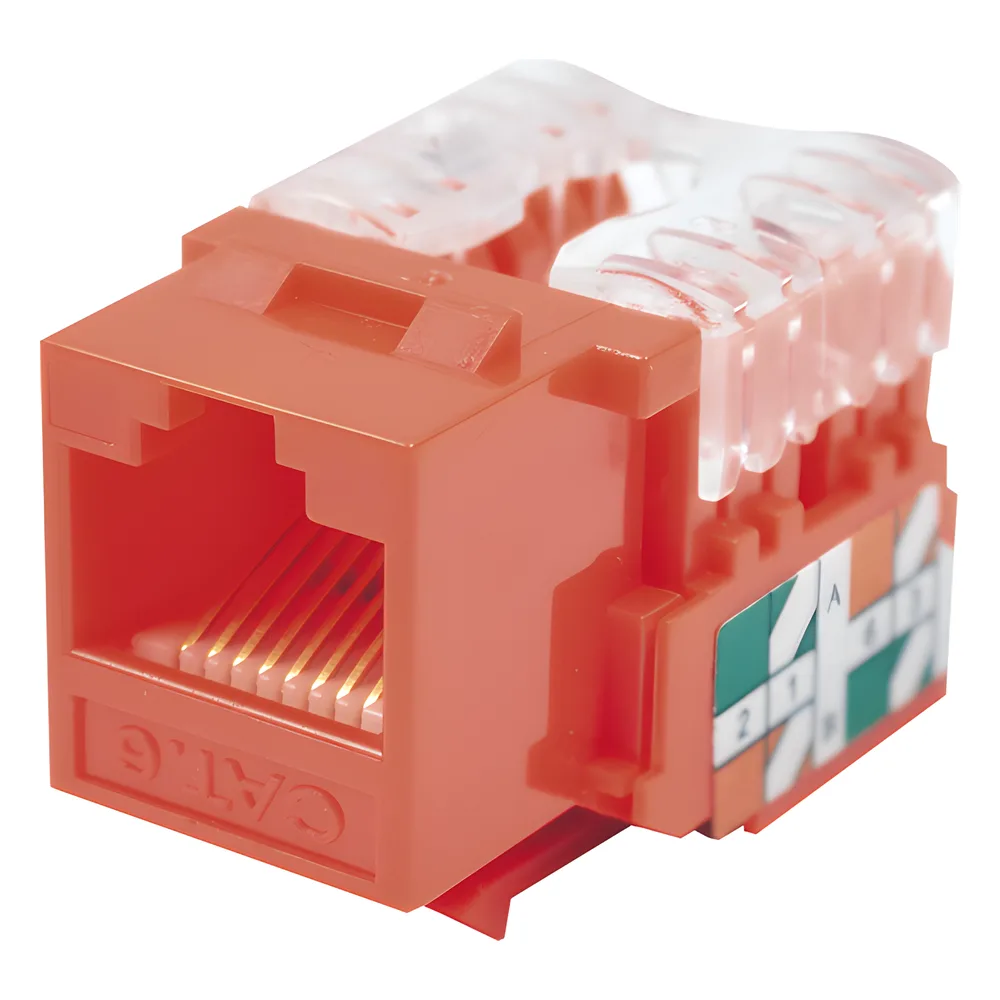 Módulo Jack Keystone Cat6 con Terminación 110 (Punchdown) para Faceplate - Color Rojo