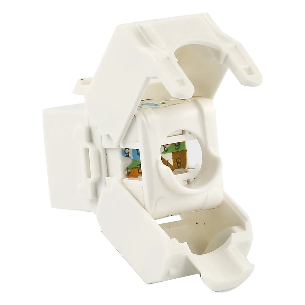 Módulo Jack Keystone Cat6 (Toolless), con Terminación en Ángulo 180 - Color Blanco, Compatible con Faceplate y Patchpanel Linkedpro – vista 3