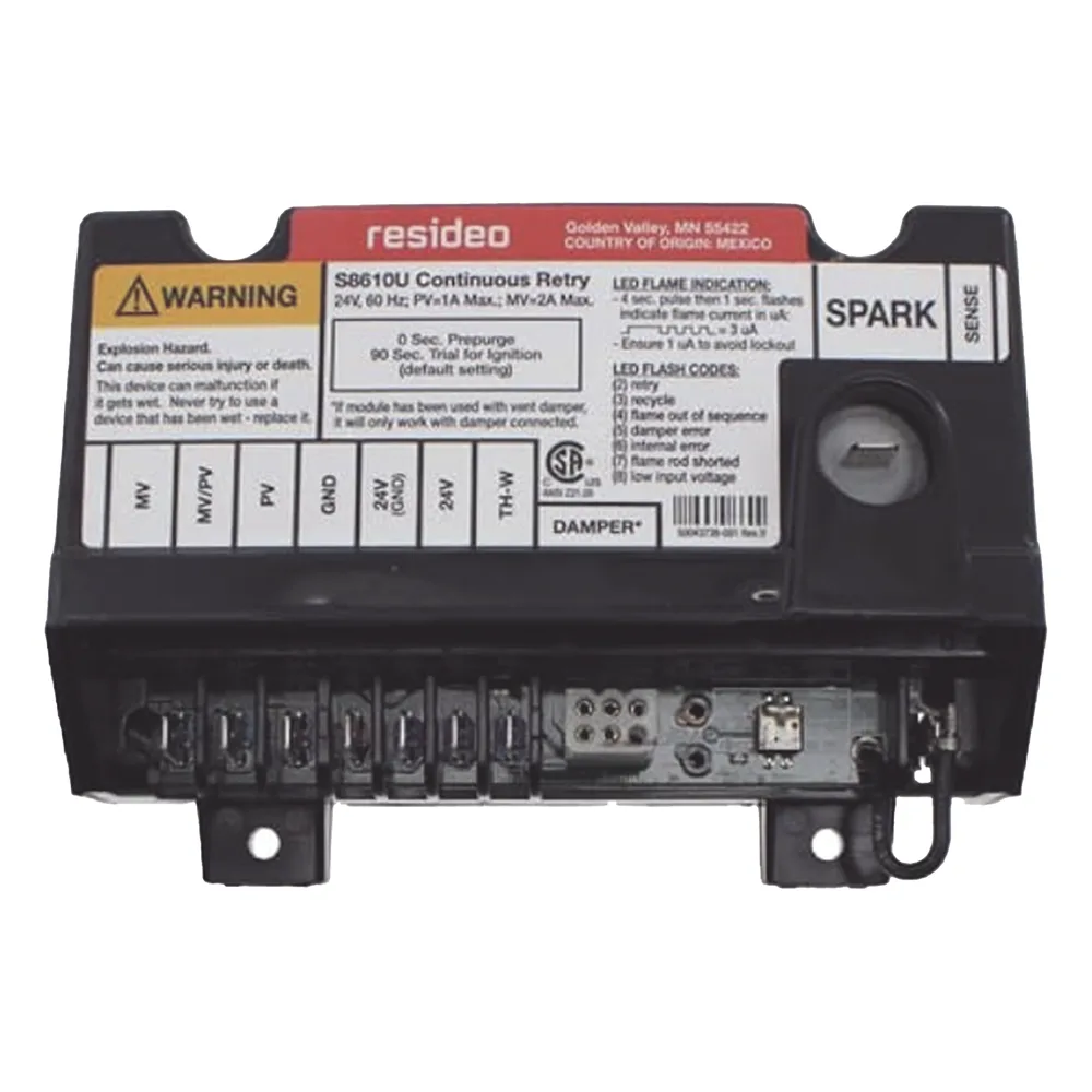 Módulo universal de encendido intermitente para piloto de gas con detección de llama por varilla simple o doble, para gas natural o LP