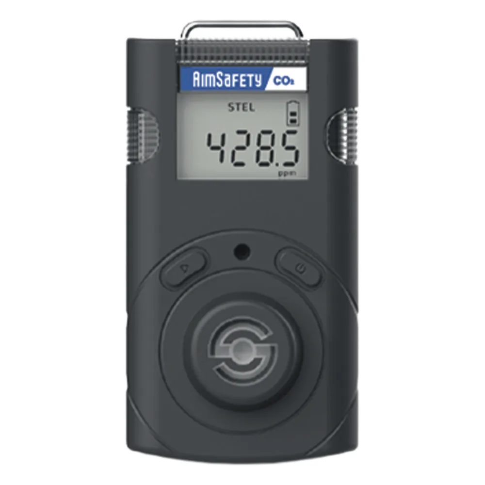 Monitor Personal de Dióxido de Carbono (CO2) / Sensor NDIR 0-50,000 ppm / Alarmas de 3 Niveles Audibles, Visuales y Vibratorias / IP66/IP67 / Batería Recargable hasta 7 Días / Registro de Eventos y Datos