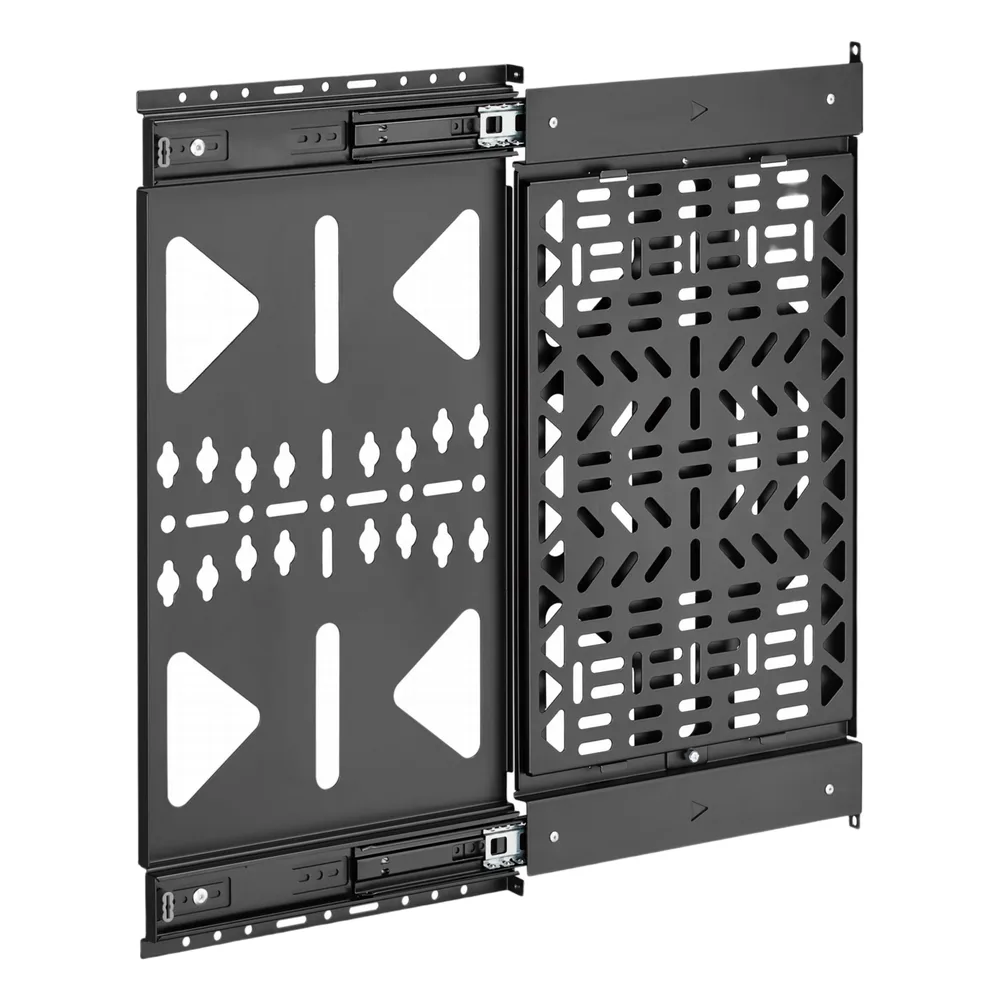 Montaje Deslizante de Almacenamiento AV | Capacidad de Carga 10 kg (22 lbs) | Rango de Deslizamiento 300 mm | Fabricado en Acero | Sistema de Sujeción Quick-Release sin Herramientas