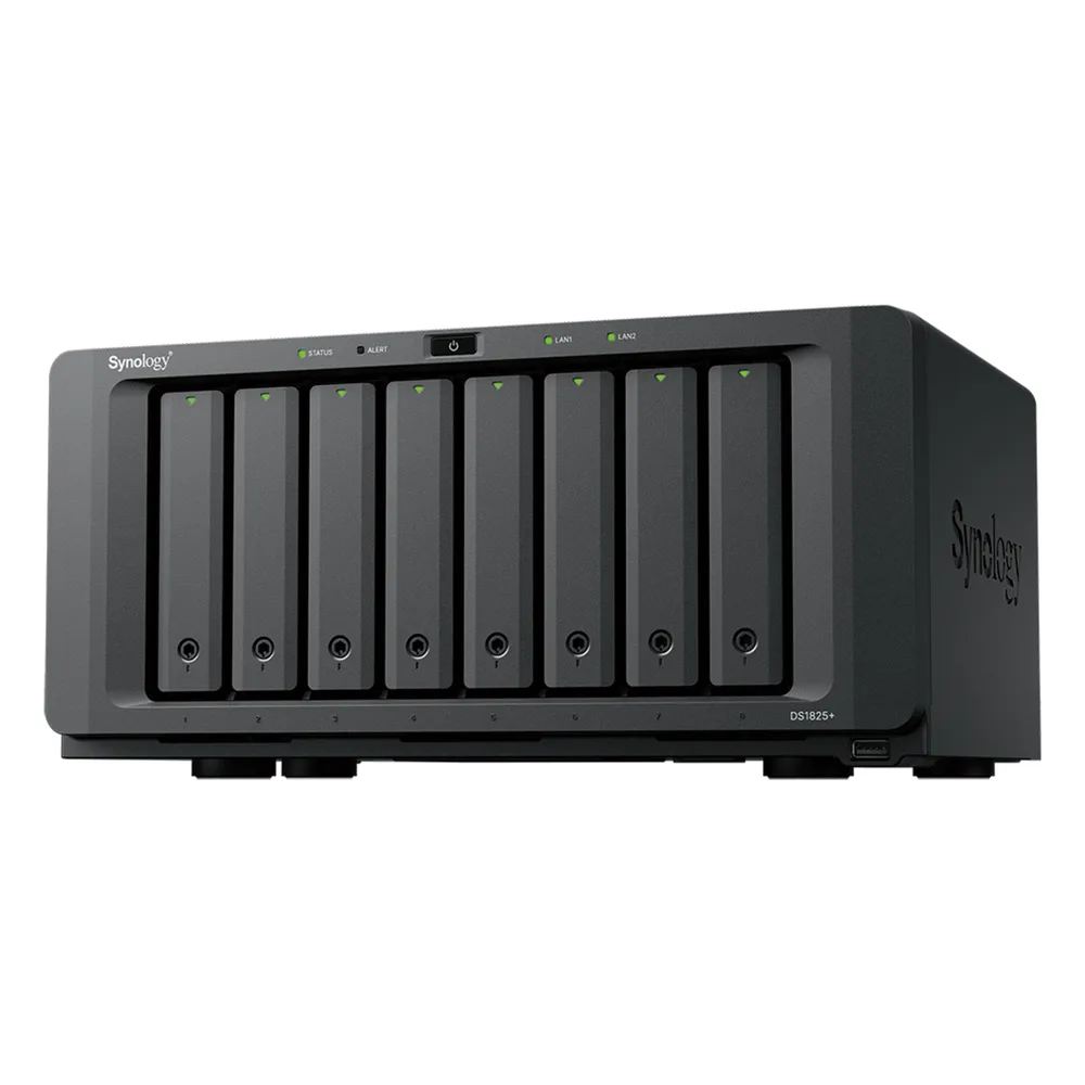 NAS DiskStation DS1825+ | 8 Bahías | AMD Ryzen V1500B | 8 GB DDR4 ECC | Hasta 2,239 MB/s Lectura | 2 Puertos 2.5GbE | Expansión PCIe 3.0 | Compatible con 10GbE y 25GbE | Caché SSD M.2 | Synology DSM. – vista 5