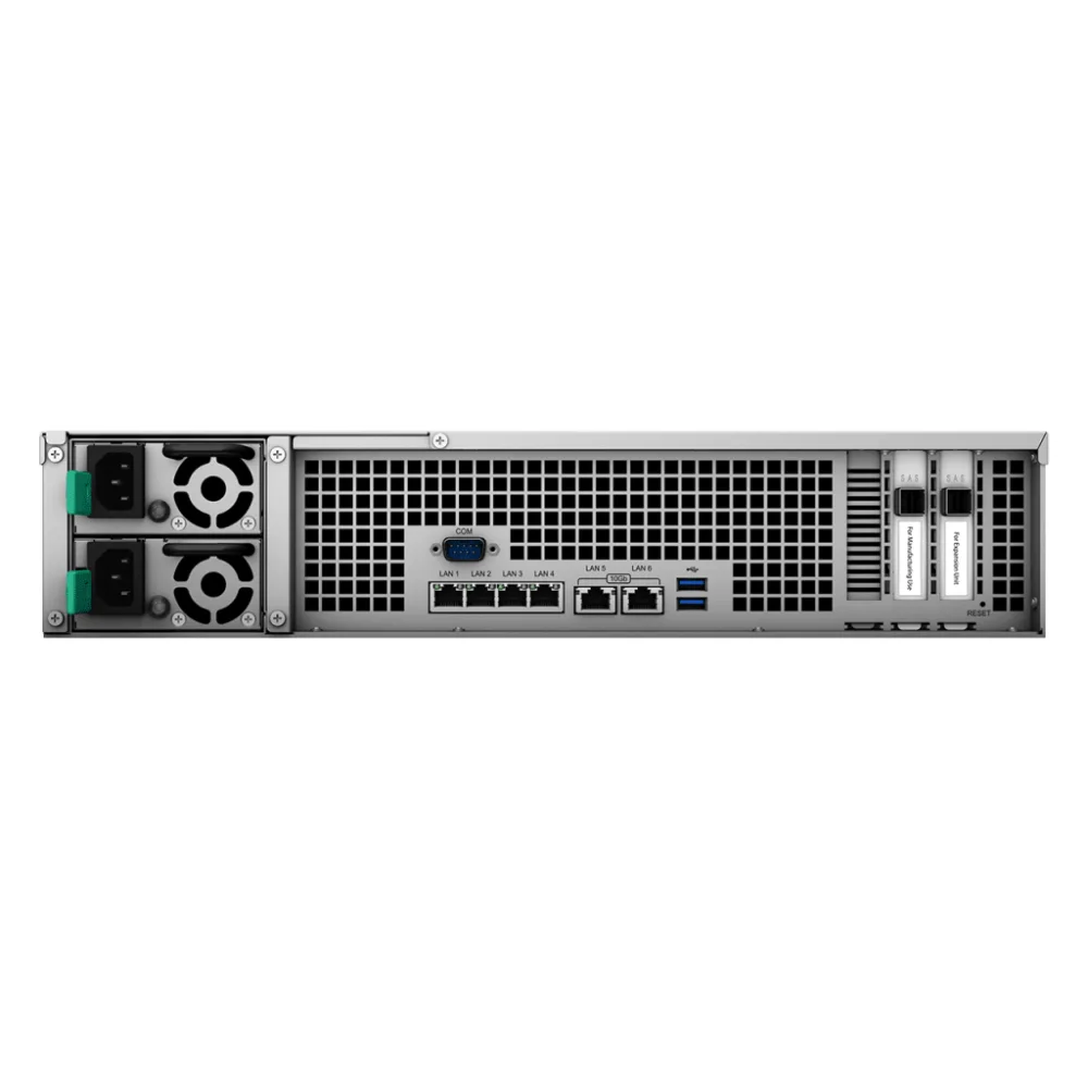 NAS Todo Flash FlashStation FS3600 | 24 Receptáculos | Intel Xeon D-1567 12 Núcleos | 16 GB RAM (Ampliable a 128 GB) | 195,000 IOPS Escritura Aleatoria iSCSI 4K | 10 GbE | Compatible con Virtualización | Protección de Datos Int – vista 7