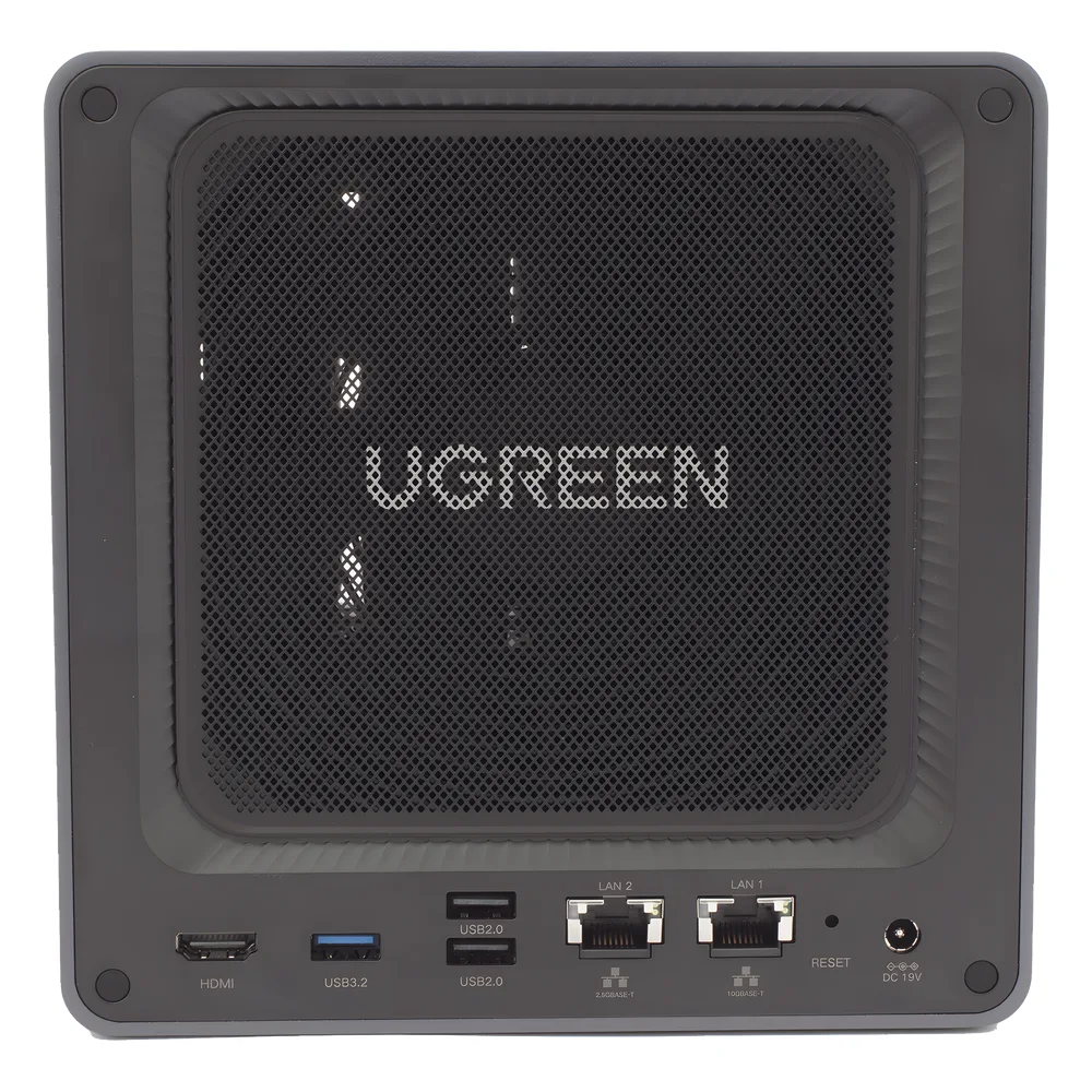 NAS UGREEN NASync DXP4800 Plus / Procesador Intel Pentium Gold 8505 5 Núcleos / 4 Bahías SATA + 2 M.2 NVMe PCIe 4.0 / 8GB DDR5 Expandible a 64GB / 10GbE + 2.5GbE / USB 3.2 Gen 2 Tipo C / HDMI 4K / Sistema Almacenamiento Conectado Red – vista 5