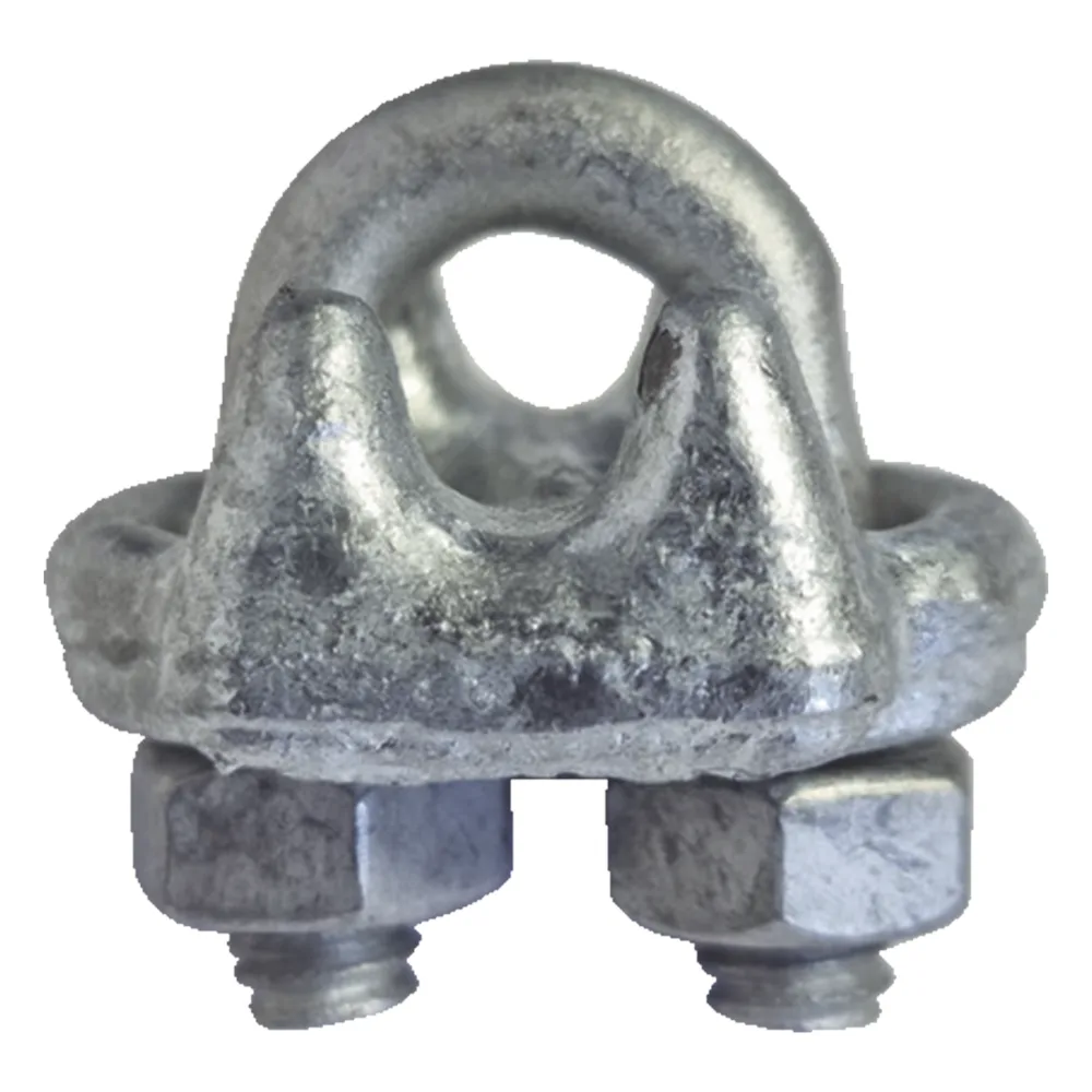 Nudo/ Perro/ Abrazadera Acero Forjado para Cable de 3/16" Galv. Inmersión en Caliente.