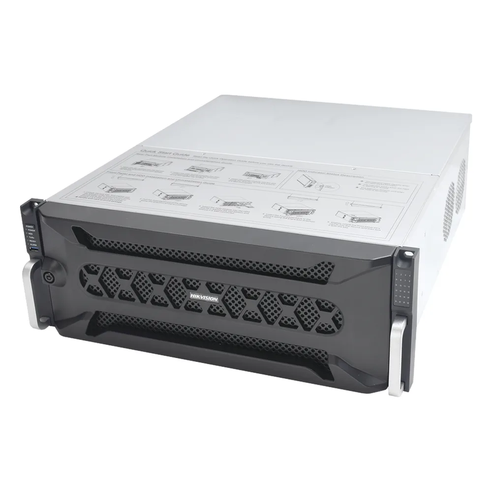 NVR 12 Megapixel (4K) / 256 canales IP / 24 Bahías de Disco Duro / 4 Puertos de Red / Soporta RAID con Hot Swap / NVR – vista 2