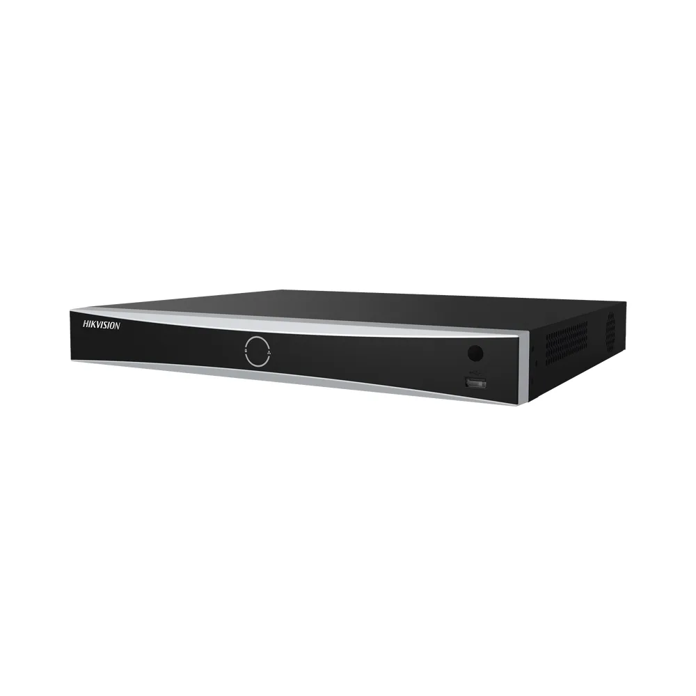 NVR 12 Megapixel (4K) / Reconocimiento Facial / 8 Canales IP / Base de Datos / Hasta 100,000 Fotografías / 8 Puertos PoE+ / 2 Bahías de Disco Duro / Switch PoE 300 mts / Bases de Datos / HDMI en 4K
