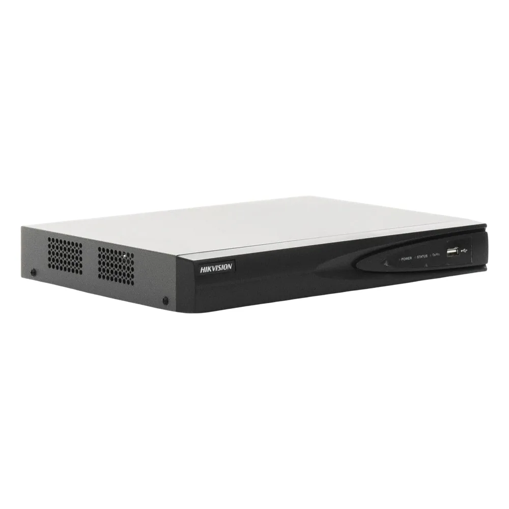 NVR 8 Megapixel (4K) (Compatible con Cámaras ACUSENSE) / 4 canales IP / 4 Puertos PoE+ / 1 Bahía de Disco Duro / Salida de Vídeo en 4K / 300 Metros PoE Modo Extendido – vista 4