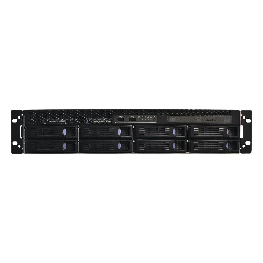 NVR empresarial de 64 canales IP con 64 TB incluidos, RAID y doble fuente redundante para videovigilancia crítica – vista 2
