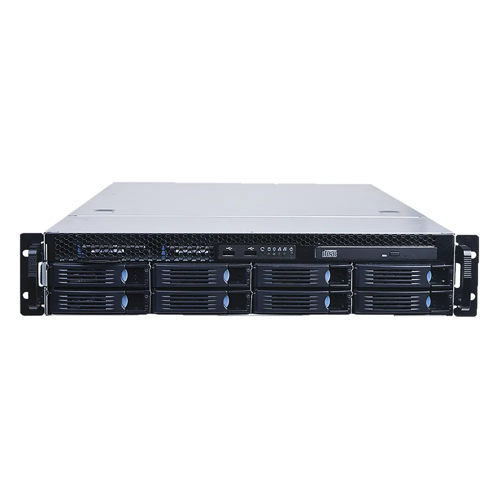 NVR empresarial de 64 canales IP con 64 TB incluidos, RAID y doble fuente redundante para videovigilancia crítica