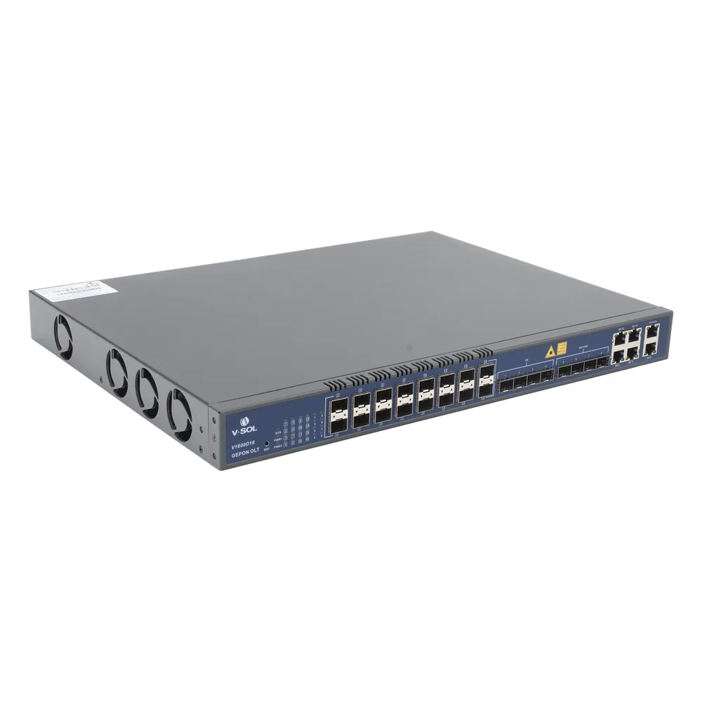 OLT de 16 puertos EPON con 12 puertos Uplink (4 puertos Gigabit Ethernet + 4 puertos SFP + 4 puertos SFP+) , hasta 1,024 ONUS