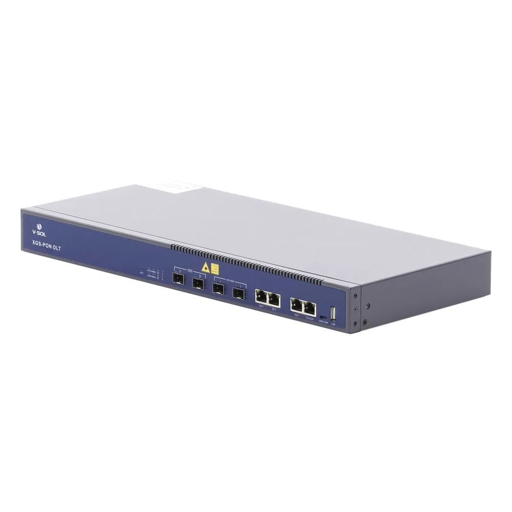 OLT Dual de 2 Puertos XGSPON/GPON / 4 Puertos Uplink (2 Puerto Gigabit RJ45 + 2 Puertos SFP/SFP+) / Hasta 512 ONUs