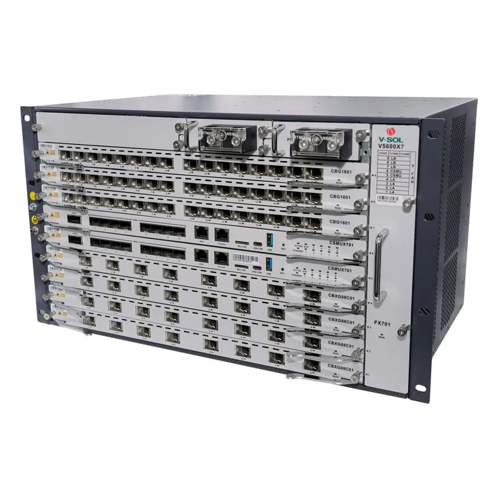 OLT Modular tipo Chasis GPON/XGS-PON Combo, 7 Ranuras de Servicio, Incluye 1 Tarjeta de Servicio de 16 puertos GPON – vista 4