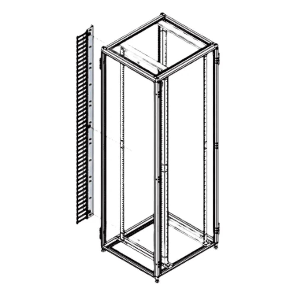Organizador Vertical de Cables Rack 48 UR / Acero Negro / Sección 95x208 mm / Capacidad 726 Cables / Fijación Flecha 1.75 pulg – vista 4