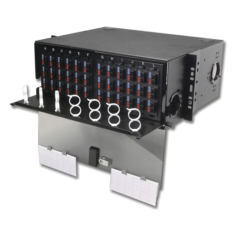 Panel de Conexión de Fibra Óptica (RIC3) Para Rack de 19in, Acepta 12 Placas Quick Pack, Hasta 288 Fibras, 4 UR