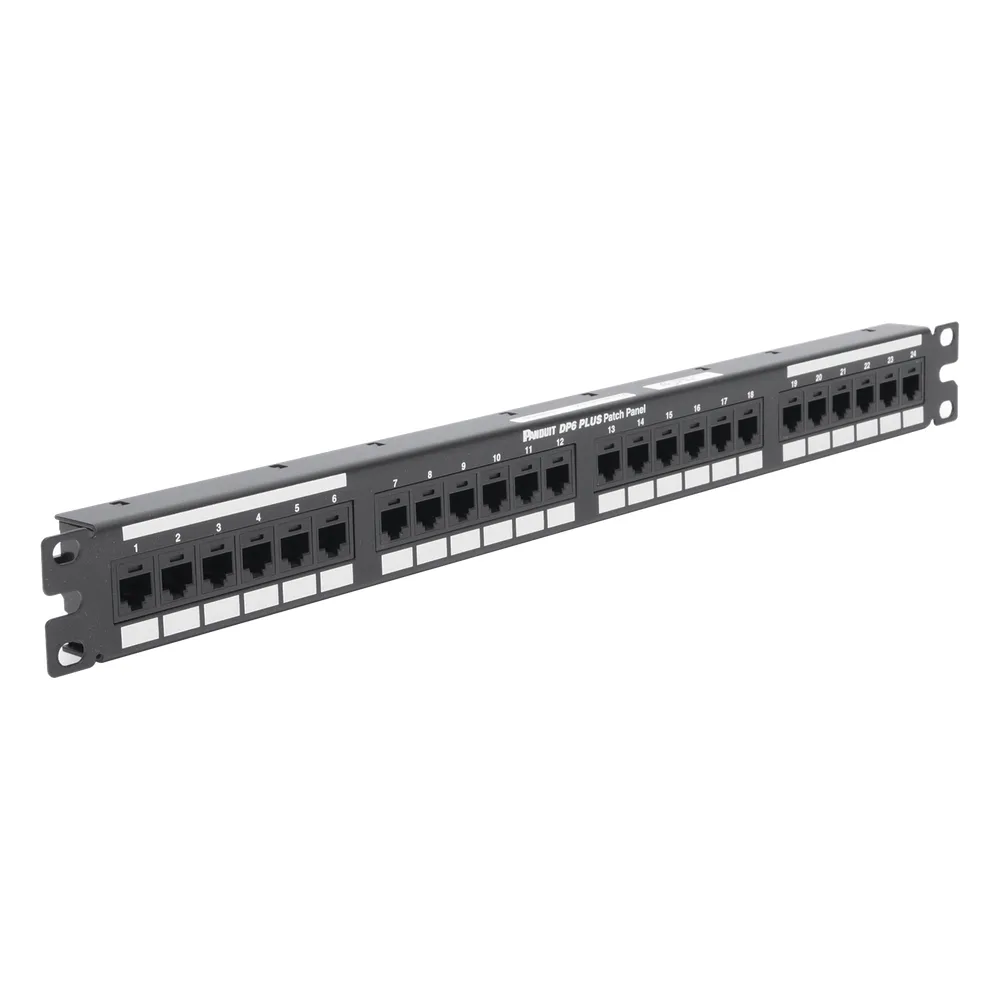 Panel de Parcheo de Impacto (110), Plano, Categoría 6, de 24 Puertos, 1UR – vista 3