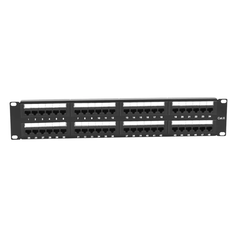 Panel de Parcheo de Impacto (110) UTP de 48 Puertos Cat6, 19 Pulgadas (48.26 cm), 2U, con Barra para Organizar Cable – vista 4
