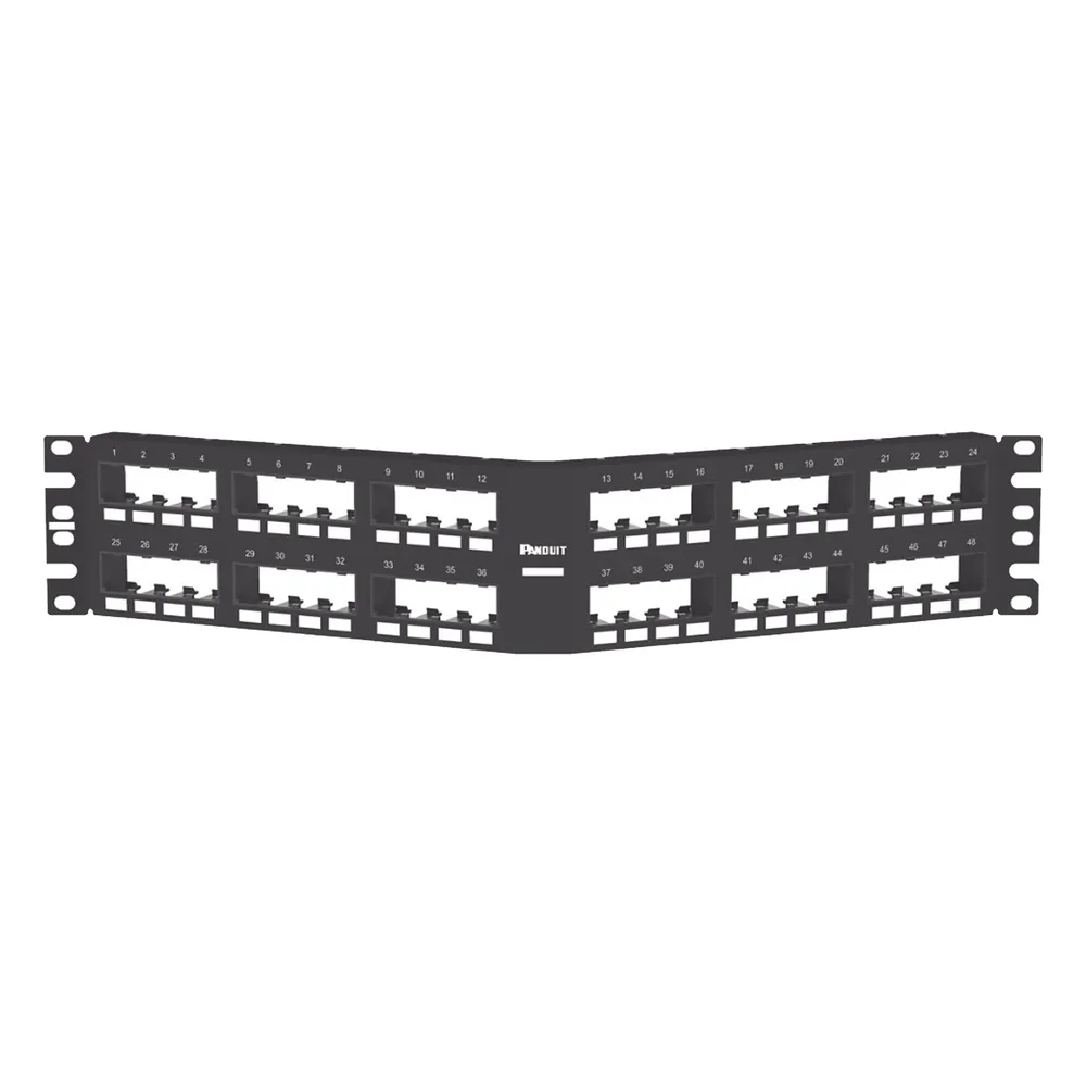 Panel de Parcheo Modular Mini-Com (Sin Conectores), Angulado Instalación la Ras, Sin Blindaje, de 48 Puertos, 2UR – vista 2