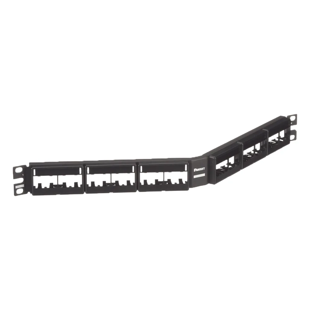 Panel de Parcheo Modular Mini-Com (Sin Conectores), Angulado, Sin Blindaje, Con Etiqueta y Cubierta, de 24 Puertos, 1UR – vista 2