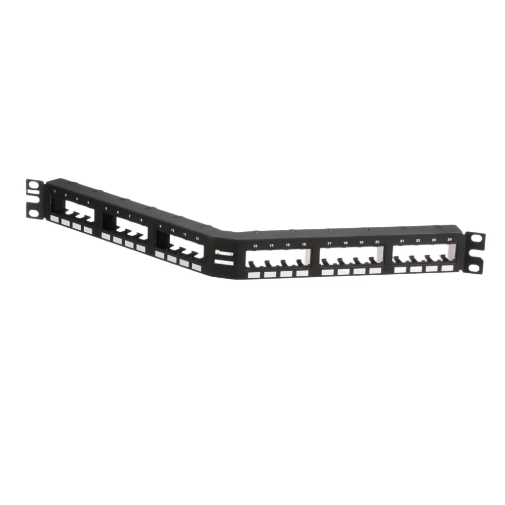 Panel de Parcheo Modular Mini-Com (Sin Conectores), Angulado, Sin Blindaje,  Con Números Pre-Impresos, de 24 Puertos, 1UR – vista 3