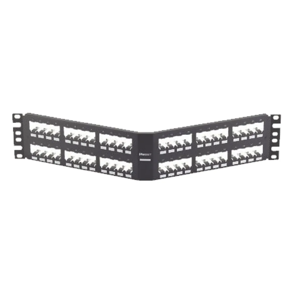 Panel de Parcheo Modular Mini-Com (Sin Conectores), Angulado, Totalmente Blindado, de 48 Puertos, 2UR