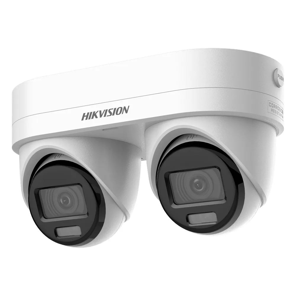 PanoVu Series / Lente Dual de 4 Megapixel / 2 Lentes Fijos de 2.8 mm / Recomendado para Pasillos o Esquinas / IP67 / IK10 / PoE / WDR 120 dB / Dual Light (30 mts IR + 30 Mts Luz Blanca) / Micrófono y Bocina Integrada / Micro SD / ACUSEEK