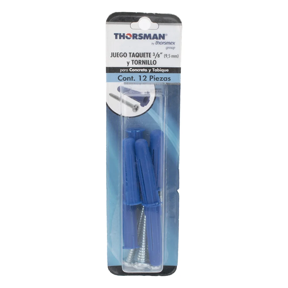 Paquete de 6 taquetes azul 2" y 6 tornillos 12mm x 2" (1105-05002) – vista 2