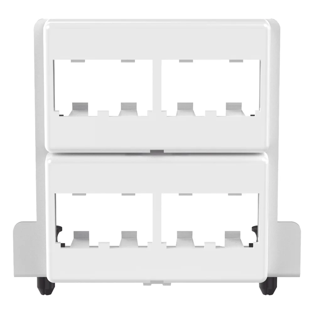 Patch Panel de 8 Puertos Mini-Com, Para Uso con Gabinetes Multipropósito, de Instalación a Presión, Color Blanco – vista 2