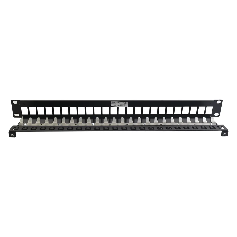 Patch Panel TERA-MAX Blindado de 24 Puertos, Modular (Vacío), Plano, Color Negro, 1UR – vista 3