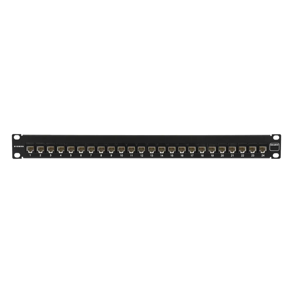 Patch Panel Ultramax. UTP, Precargado con Jacks Cat6A, 24 Puertos, Plano, 1U