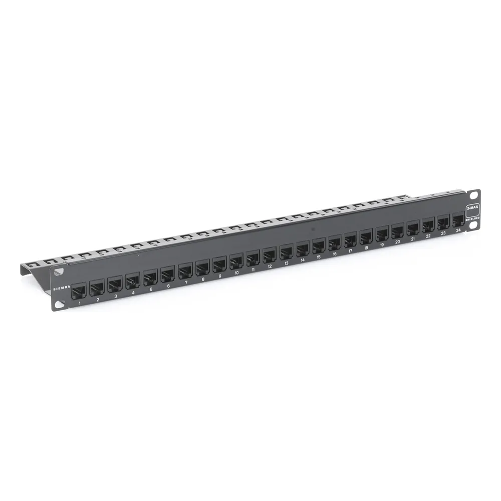 Patch Panel Z-Max, Blindado, de 24 Puertos, Modular (Vacío), Plano, 1UR – vista 3