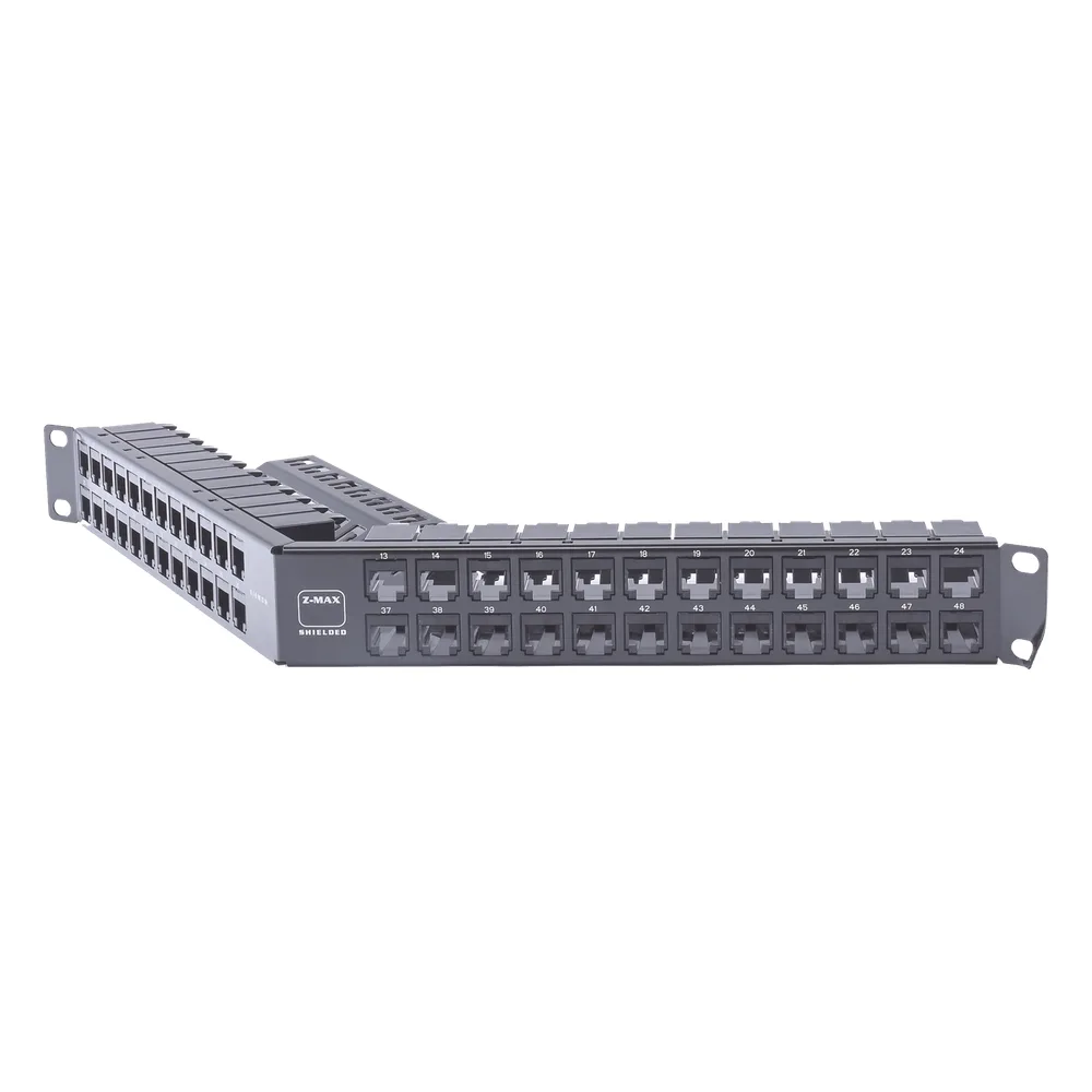 Patch Panel Z-MAX de 48 Puertos, Blindado, Modular (Vacío), Angulado, 1UR – vista 3