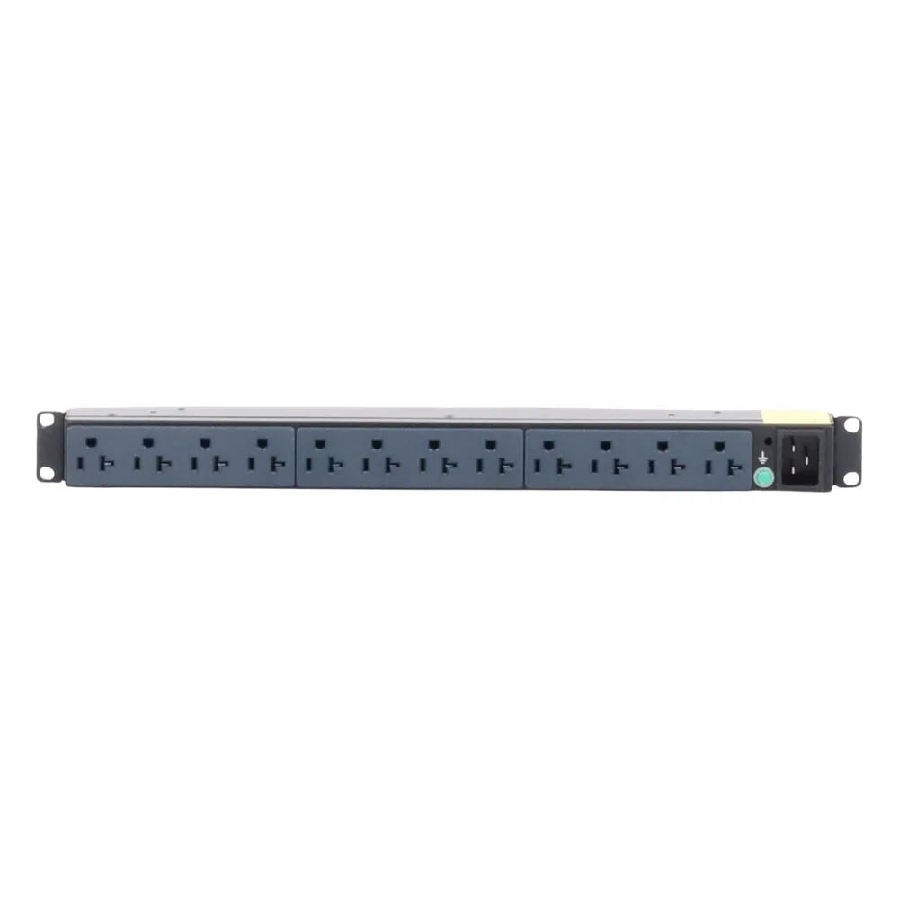 PDU Básico para Distribución de Energía, Enchufe de Entrada NEMA 5-20P, Con 12 Contactos NEMA 5-20R, Instalación Horizontal de 19in, 1UR, 20 Amp, 120 Vca – vista 4