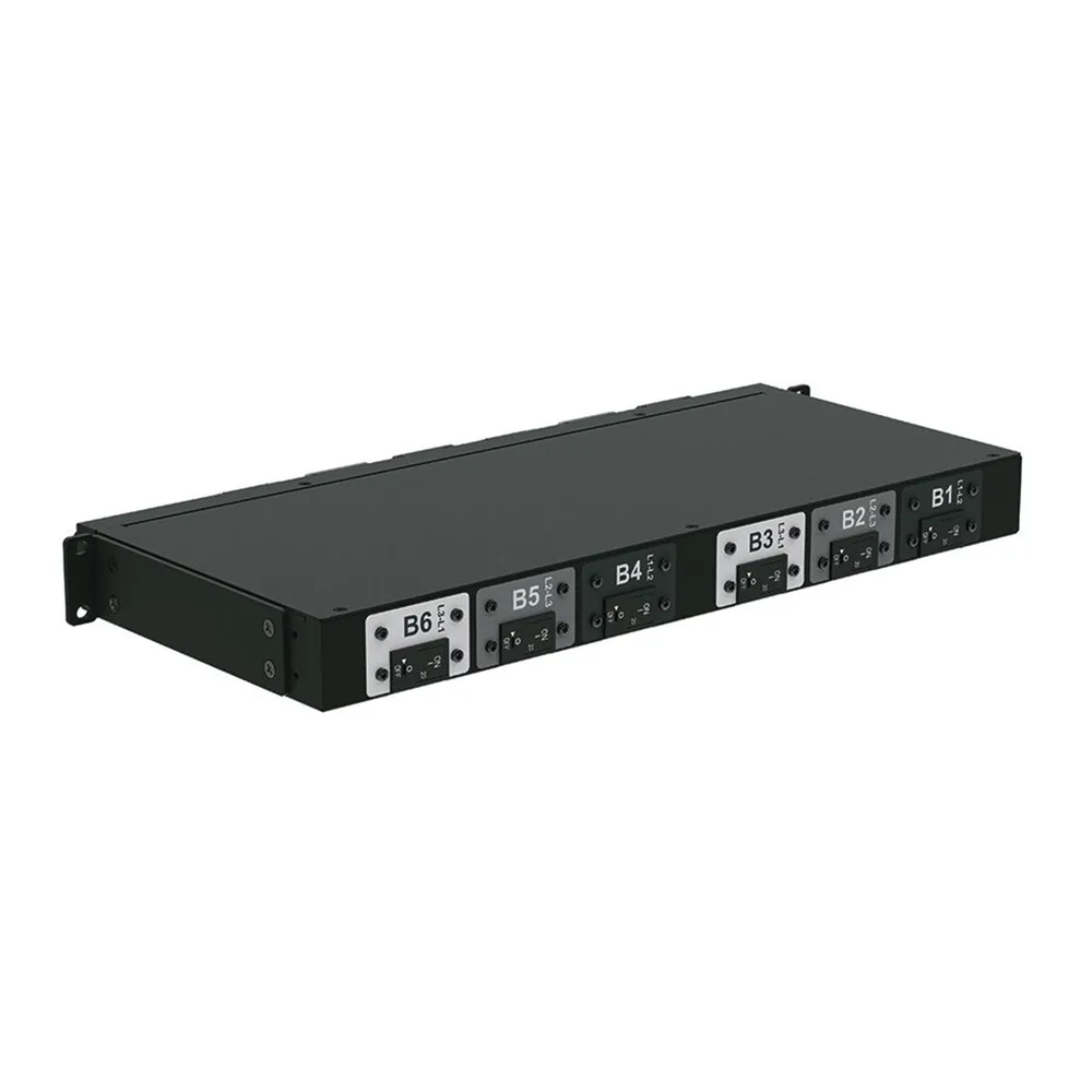 PDU Básico para Distribución de Energía, Plug de Entrada Trifásico CS8365C, Con 6 Contactos C19, Instalación Horizontal de 19in, 1UR, 50 Amp, 208 Vca – vista 2