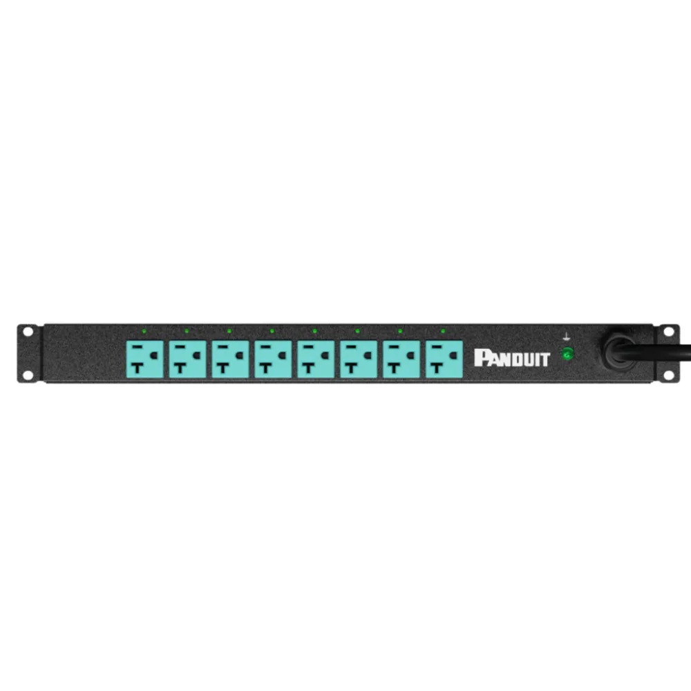 PDU EL2P Switchable y Monitoreable (MS), para Distribución de Energía, Enchufe de Entrada NEMA L5-20P, Con 8 Salidas 5-20R, Horizontal 19in, 120 Vca, 20 Amp, 1 UR – vista 2