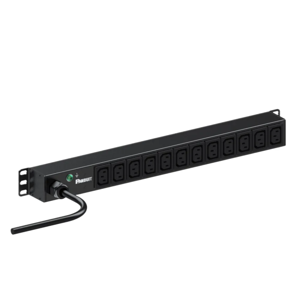 PDU ES2P Básico para Distribución de Energía, Enchufe de Entrada NEMA L6-20P, Con 12 Contactos C13, Instalación Horizontal de 19in, 1UR, 20 Amp, 220 Vca