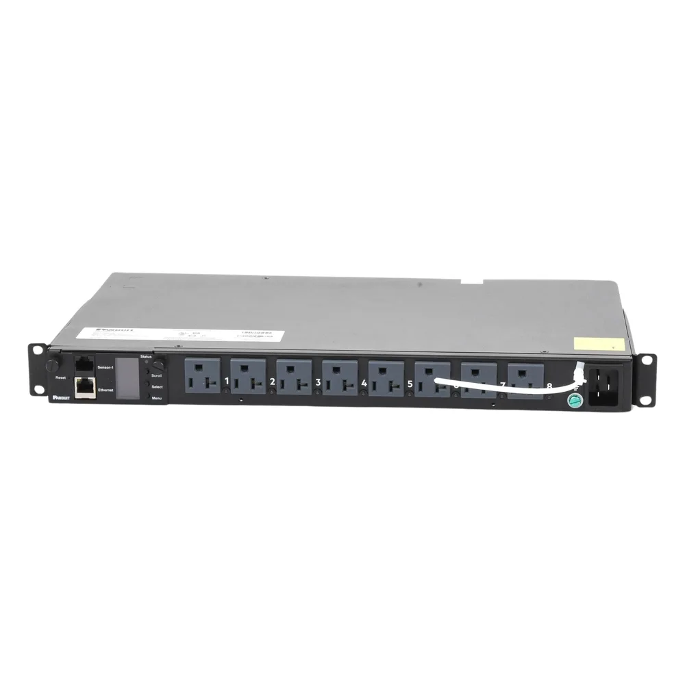 PDU Switchable y Monitoreable por Toma (MS) para Distribución de Energía, Enchufe de Entrada NEMA 5-15P, Con 8 Salidas 5-20R, Horizontal 19in, 120 Vca, 15 Amp, 1UR – vista 4
