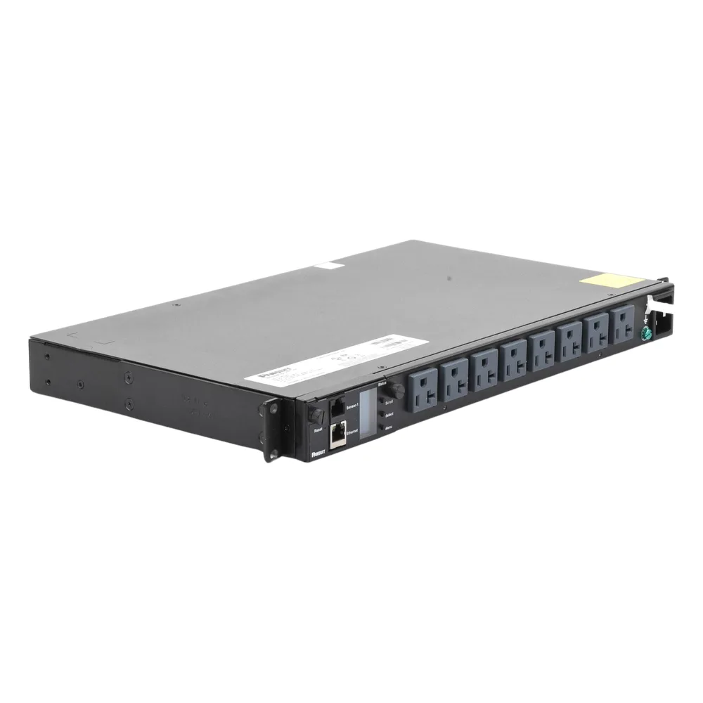 PDU Switchable y Monitoreable por Toma (MS) para Distribución de Energía, Enchufe de Entrada NEMA 5-15P, Con 8 Salidas 5-20R, Horizontal 19in, 120 Vca, 15 Amp, 1UR – vista 5