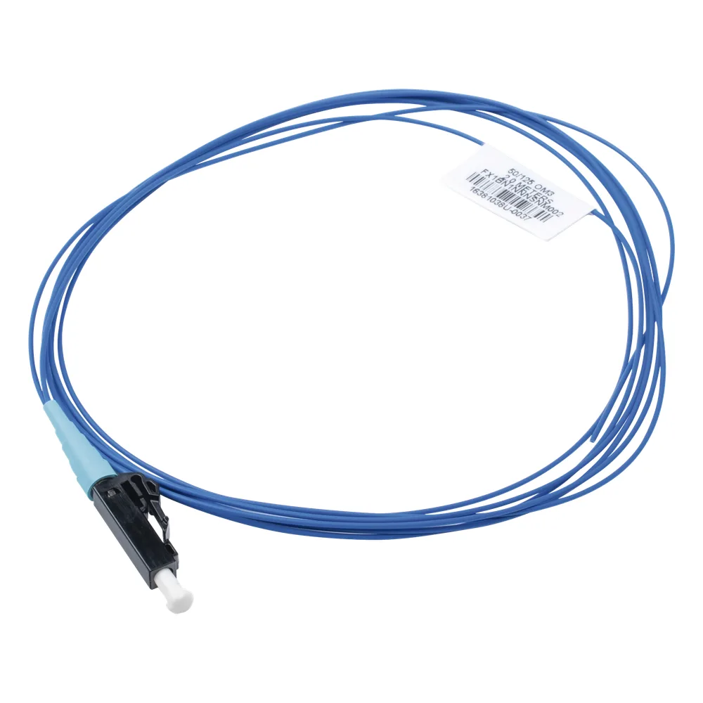 Pigtail de Fibra Óptica LC Simplex, Multimodo OM4 50/125, 900um, Color Aqua, 2 Metros (6.56 Pies)