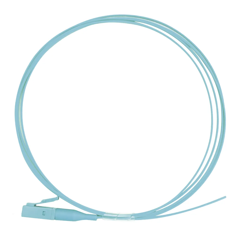Pigtail de Fibra Óptica Simplex LC, PVC, OM3 50/125, Aqua, 1 Metro (3.28 Pies)