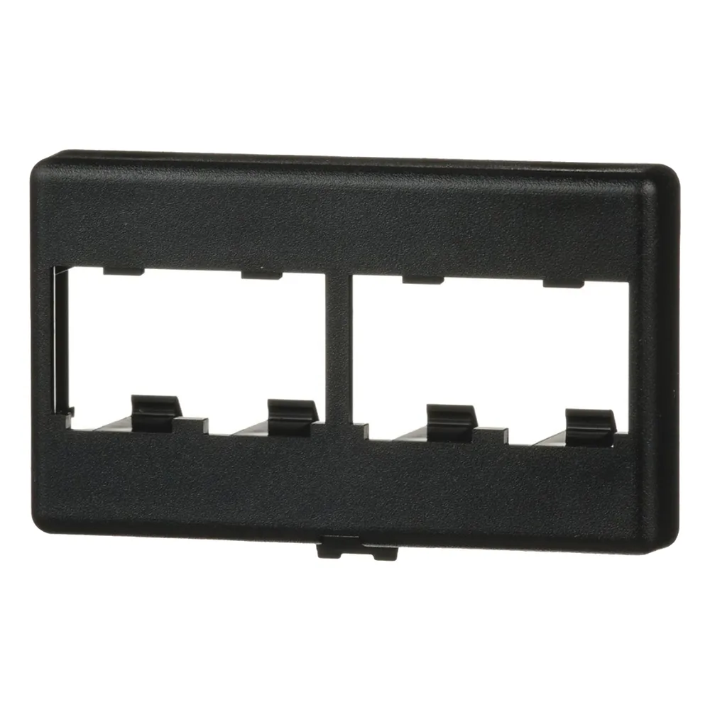 Placa de Mobiliario Modular Estándar, Salidas Para 4 Puertos Mini-Com, Color Negro – vista 3