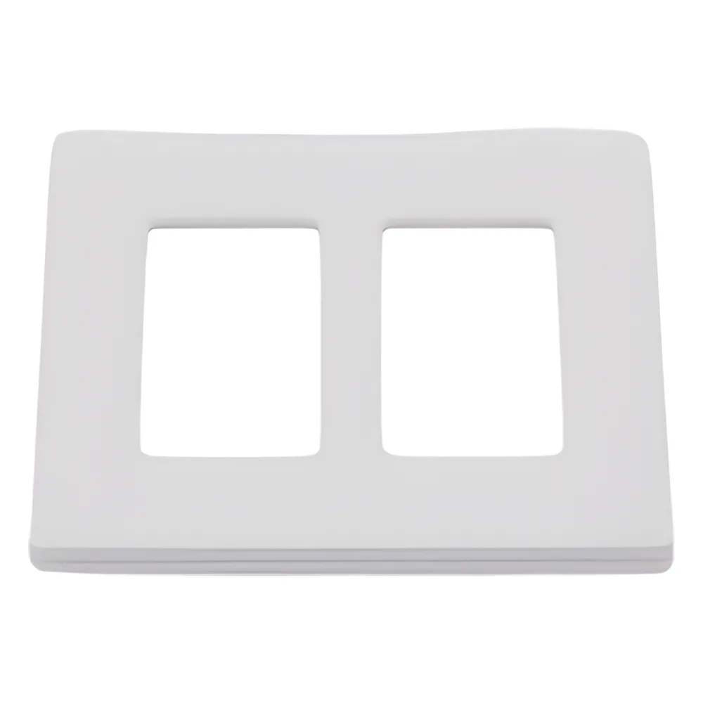 Placa de pared de 2 espacios sin tornillos visibles en acabado Snow satinado, compatible con atenuadores e interruptores Lutron Maestro, Diva, Claro y controles Pico – vista 3