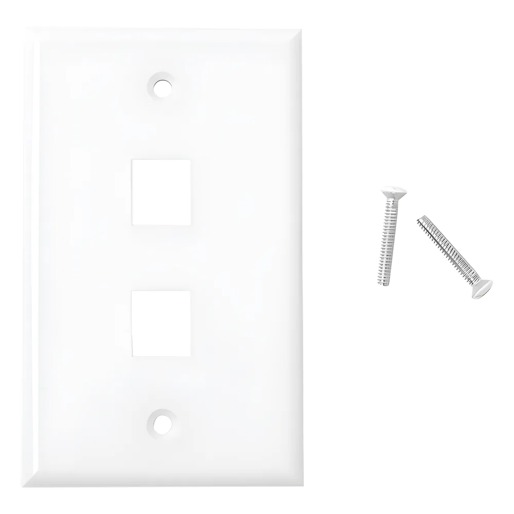 Placa de Pared de 2 Puertos, Keystone, Color Blanco