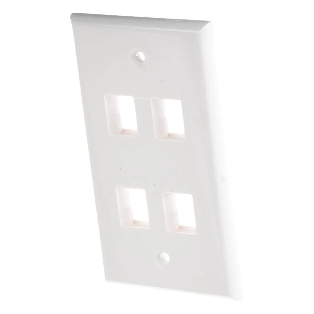 Placa de Pared de 4 Puertos, Keystone, Color Blanco – vista 5