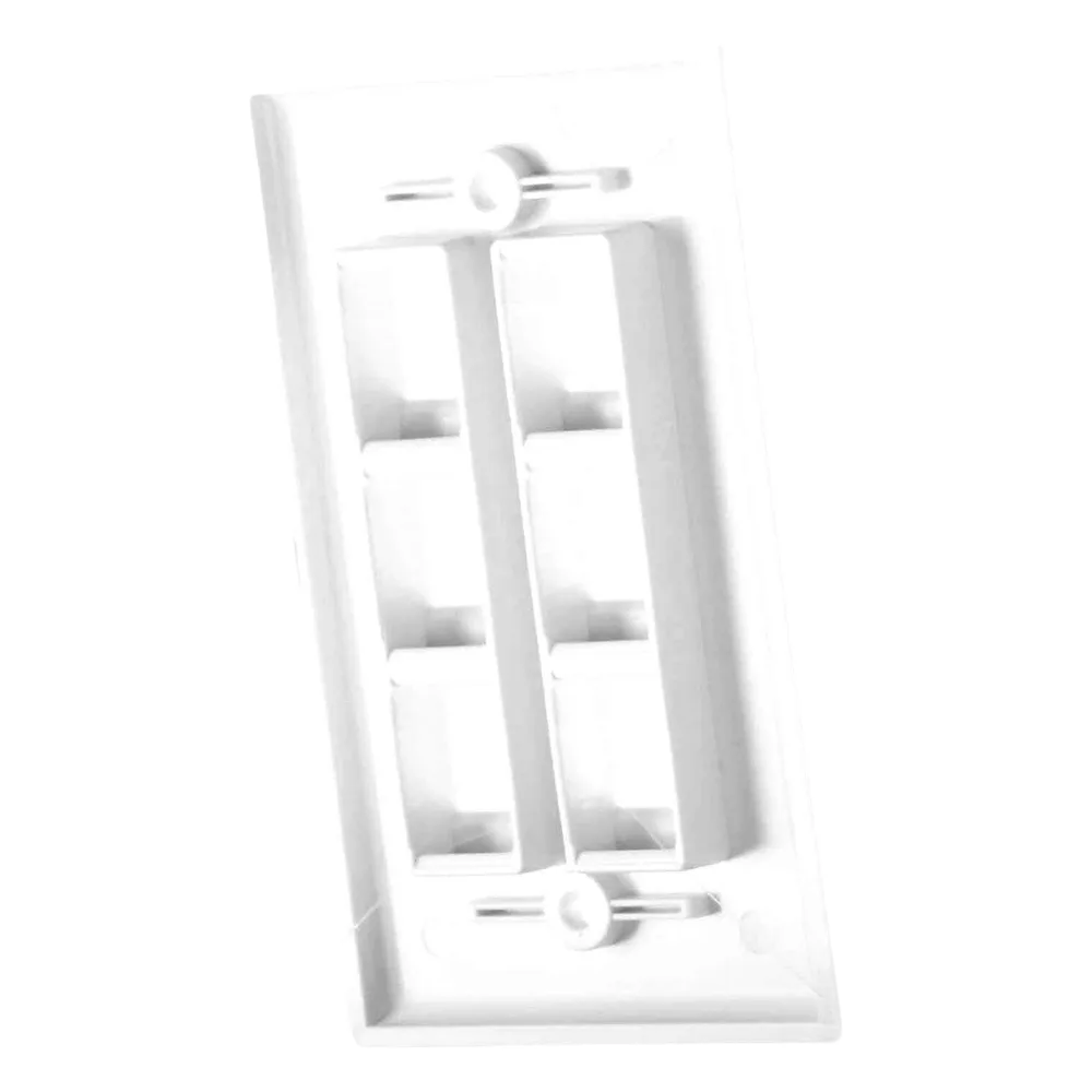 Placa de Pared de 6 Puertos, Keystone, Color Blanco – vista 3