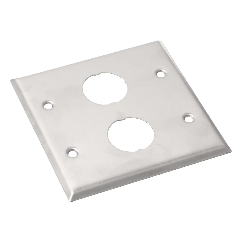 Placa de Pared Doble IndustrialNet?, Para 2 Conectores Industriales, de Acero Inoxidable – vista 3