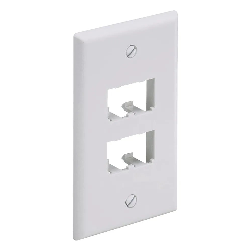 Placa de Pared Vertical Clásica, Salida Para 4 Puertos Mini-Com, Color Blanco