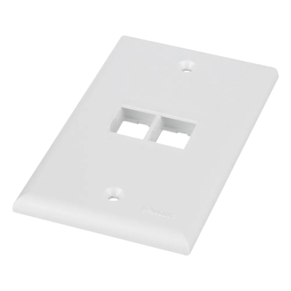 Placa de Pared Vertical, Salida Para 2 Puertos Keystone, Color Blanco – vista 3