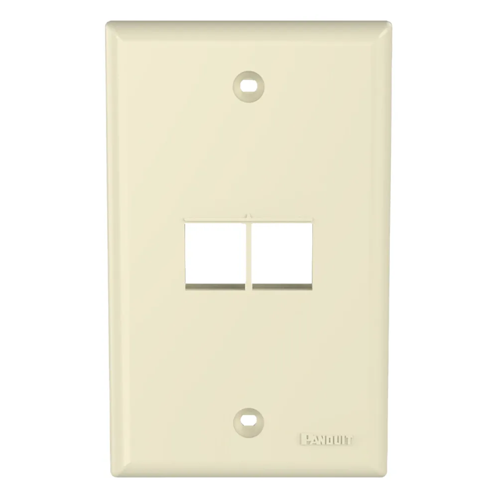 Placa de Pared Vertical, Salida Para 2 Puertos Keystone, Color Marfil