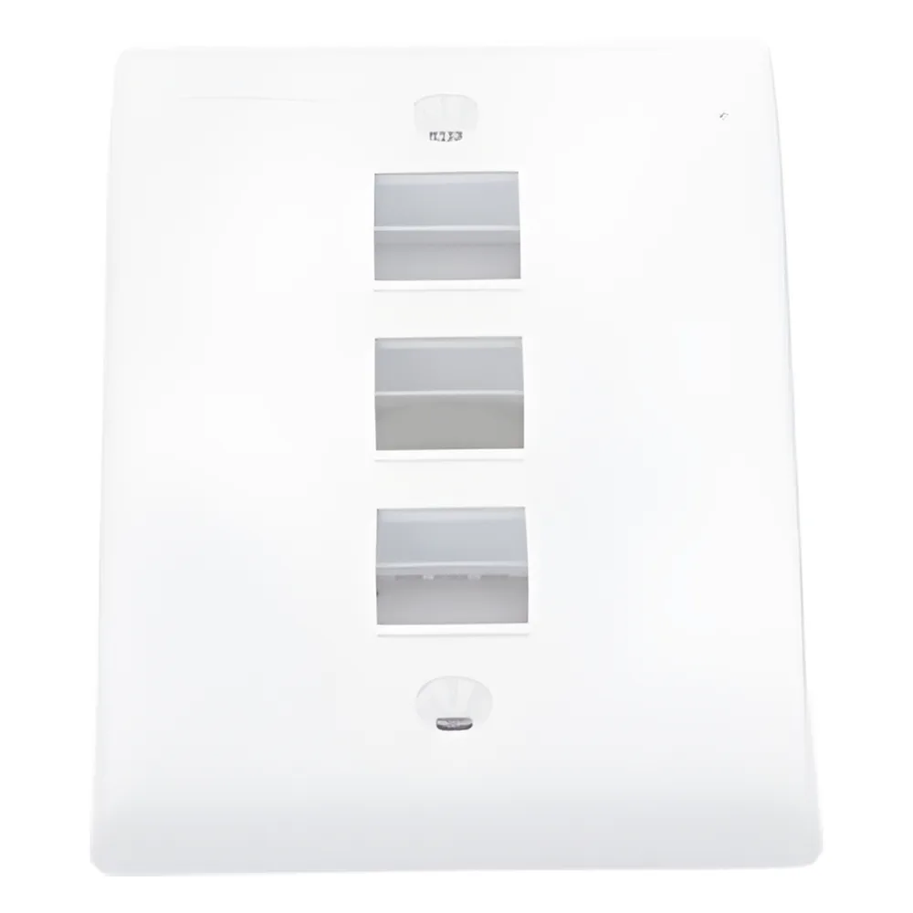 Placa de Pared Vertical, Salida Para 3 Puertos Keystone, Color Blanco – vista 7